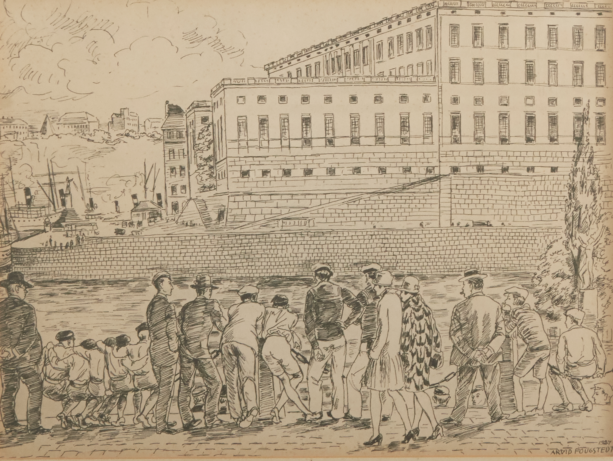 Tuschteckning, Arvid Fougstedt