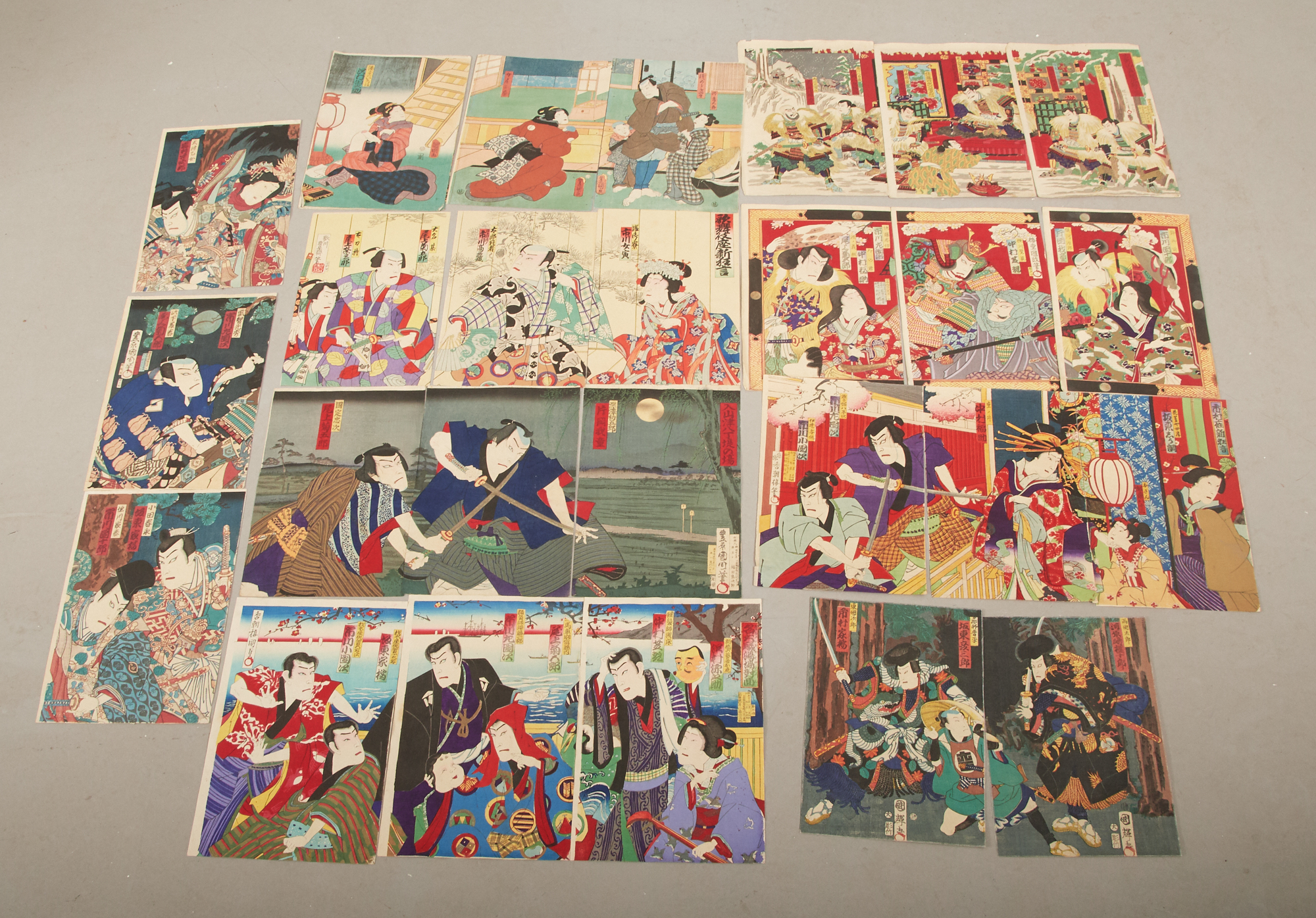 Samling Japanska träsnitt